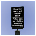 USB354A Stanchion Insert - Please Wait Here (Banker - Dual)